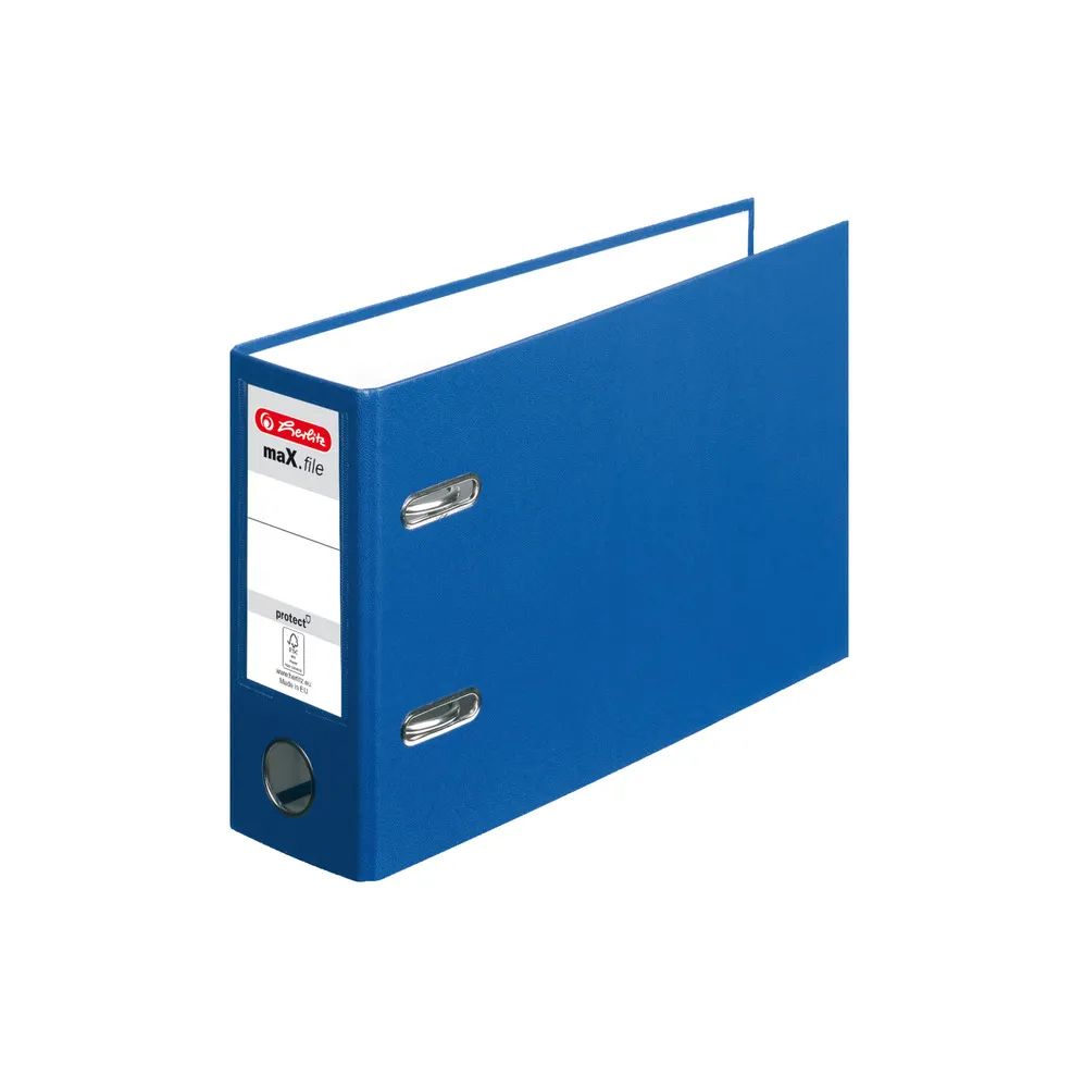 herlitz Ordner maX.file protect A5 quer 7,5cm blau