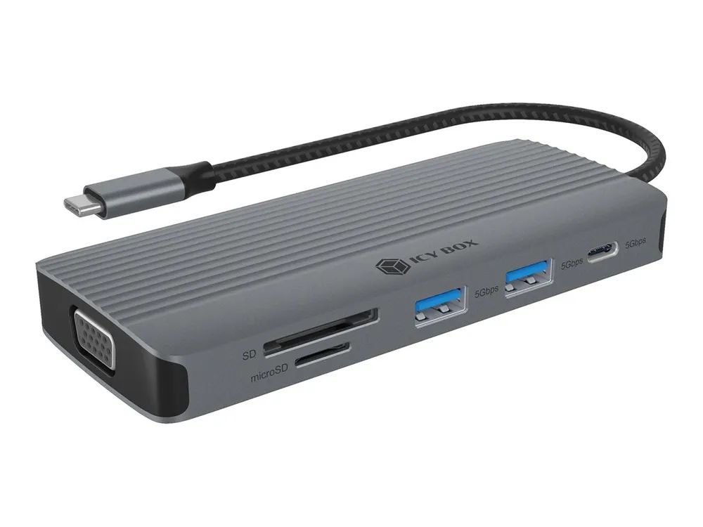 ICY BOX 10 in 1 USB-C Docking station 1x HDMI 4K60Hz VGA PD 100W