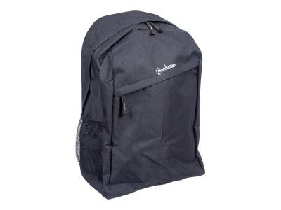 Manhattan Knappack Backpack 15.6", Black, LOW COST, Lightweight, Internal Laptop Sleeve, Accessories Pocket, Padded Adjustable Shoulder Straps, Water Bottle Holder, Three Year Warranty - Notebook-Rucksack - 39.6 cm (15.6")
