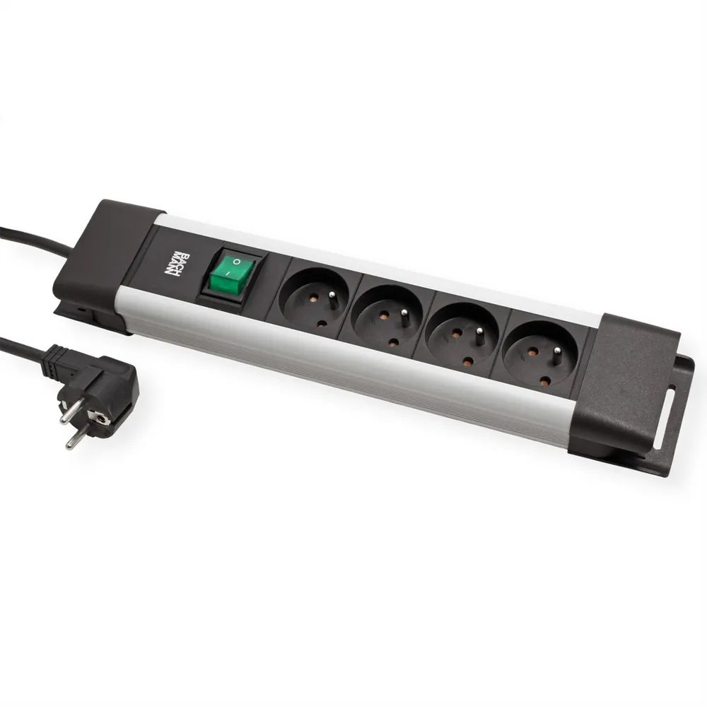 BACHMANN CONNECTUS 4xUTE, 1xSchalter 2,0m CEE7/7 Grau