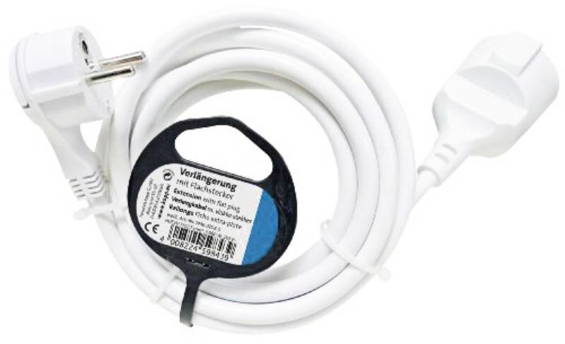 Kopp Verlängerung mit Flachstecker, H05VV-F3G1,5mm², 3m
