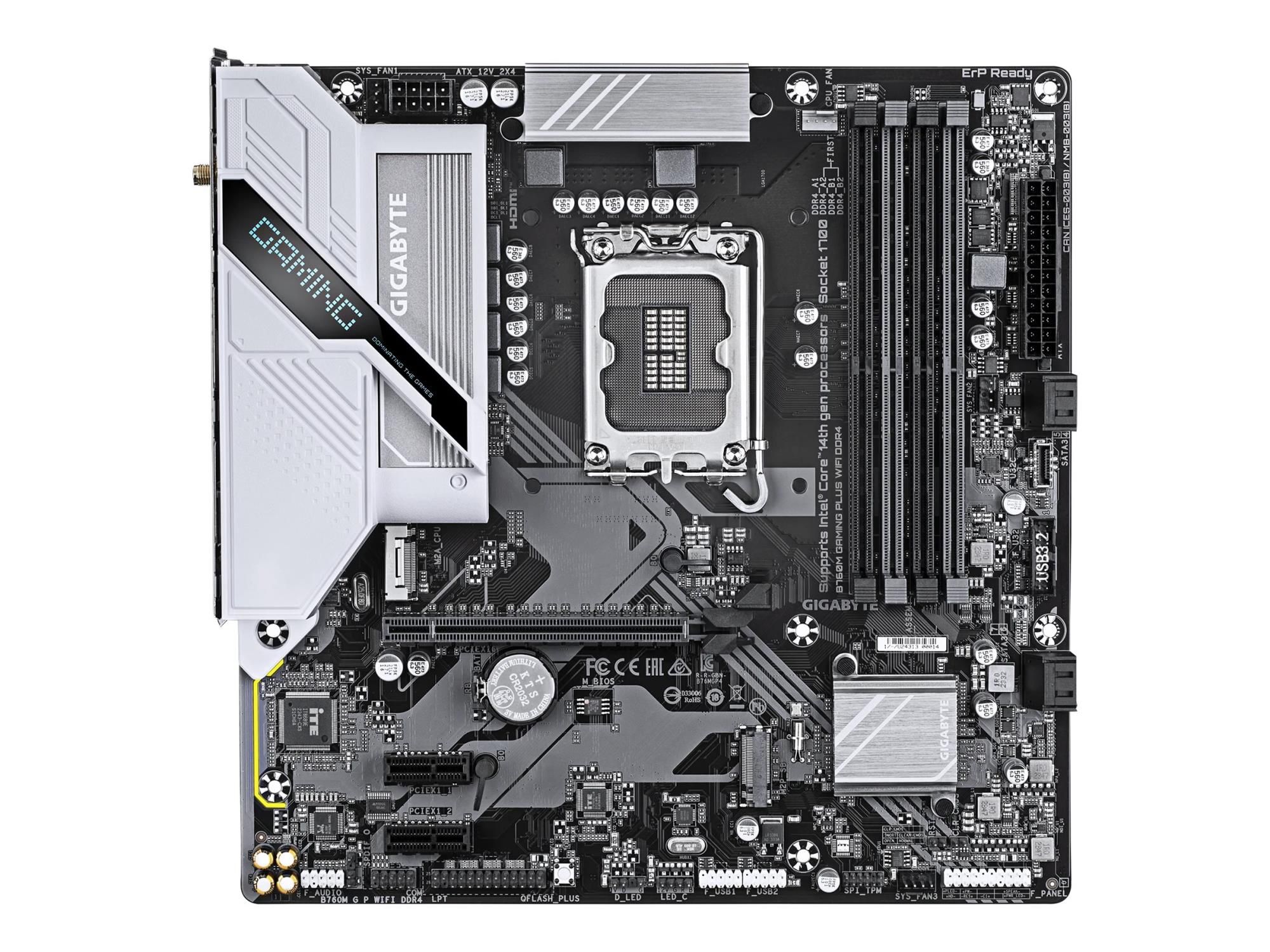 Gigabyte B760M GAMING PLUS WIFI DDR4 - Motherboard - micro ATX - LGA1700-Sockel - B760 Chipsatz - USB-C 3.2 Gen 1, USB 3.2 Gen 1 - Wi-Fi 6, Bluetooth, Gigabit LAN - Onboard-Grafik (CPU erforderlich)