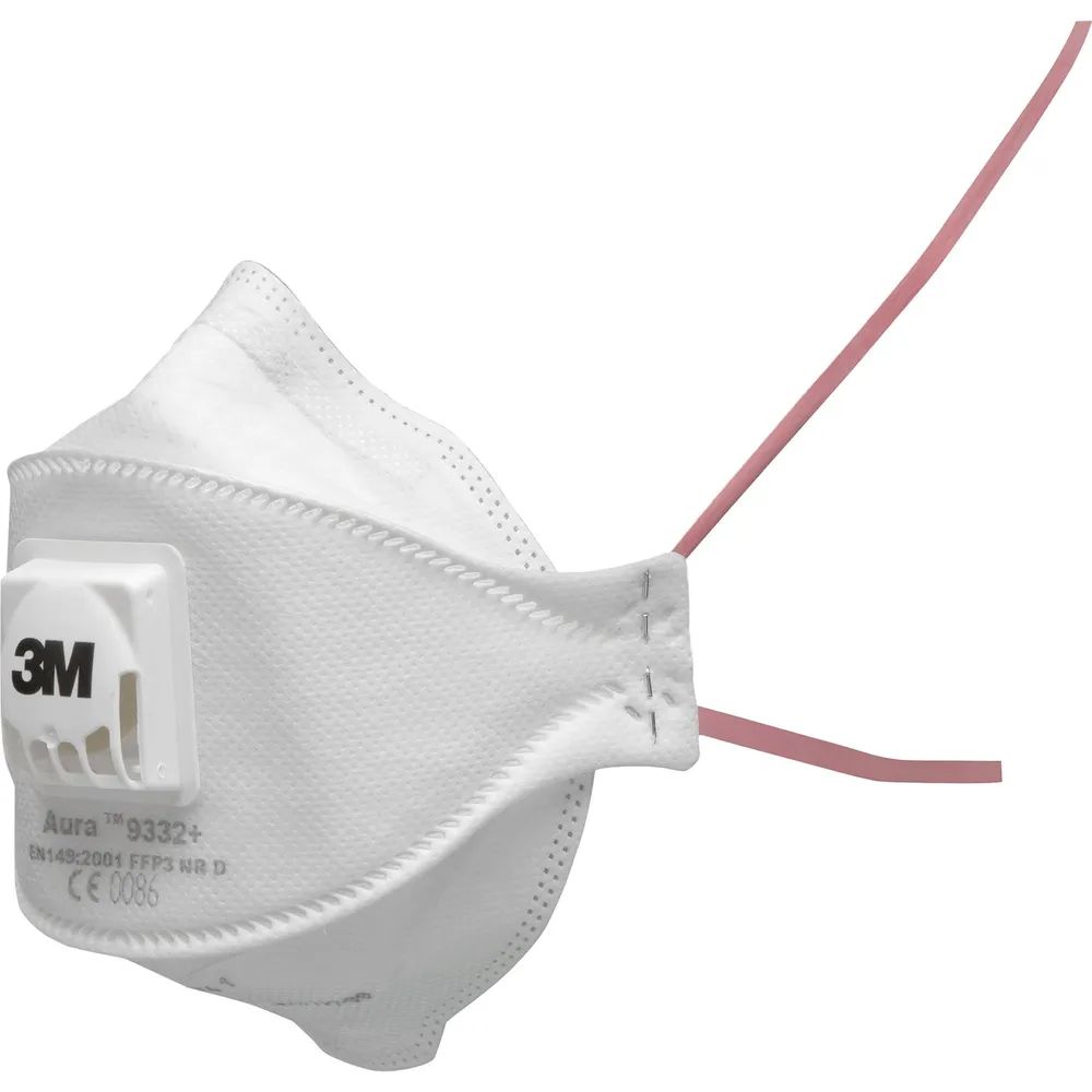 3M Feinstaubmaske 9332+Gen3 Filterklasse FFP3 mit Ausatemventil Gummiband rot