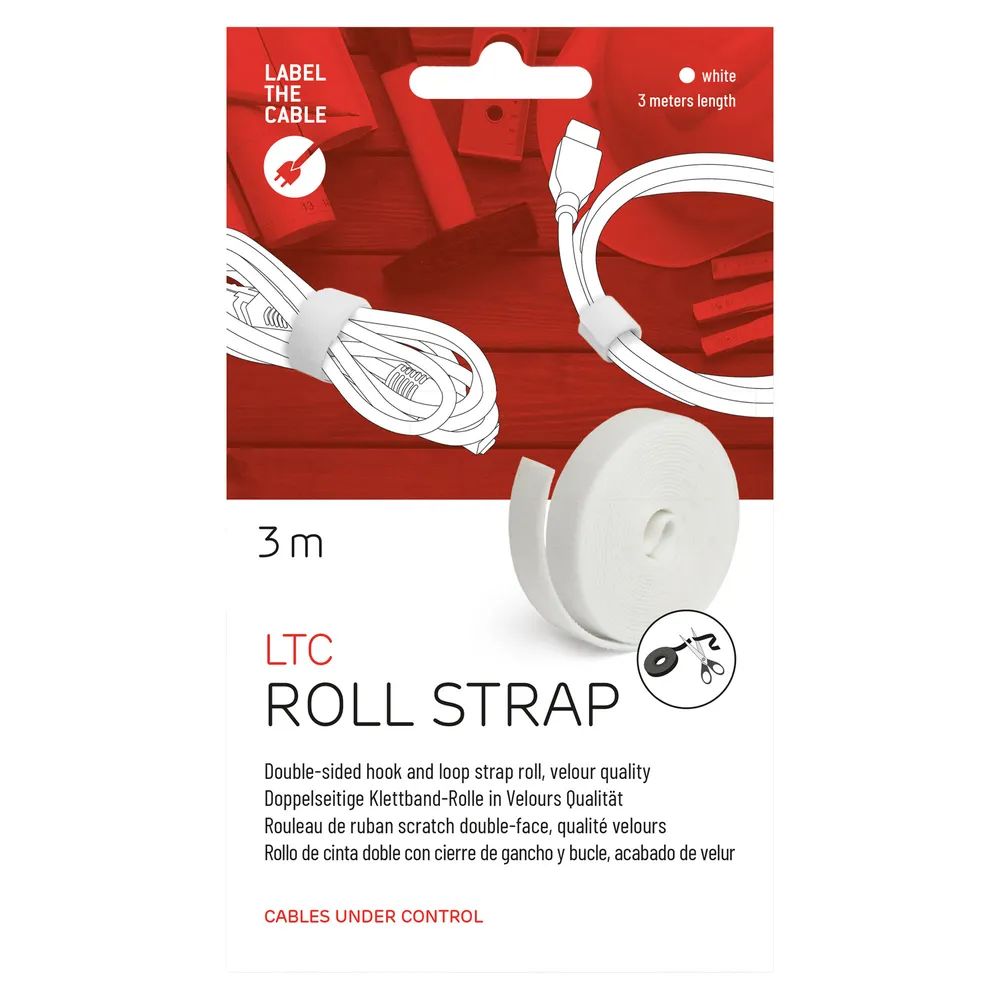 Label-the-cable LTC ROLL STRAP - Klettverschlussstreifen - weiß