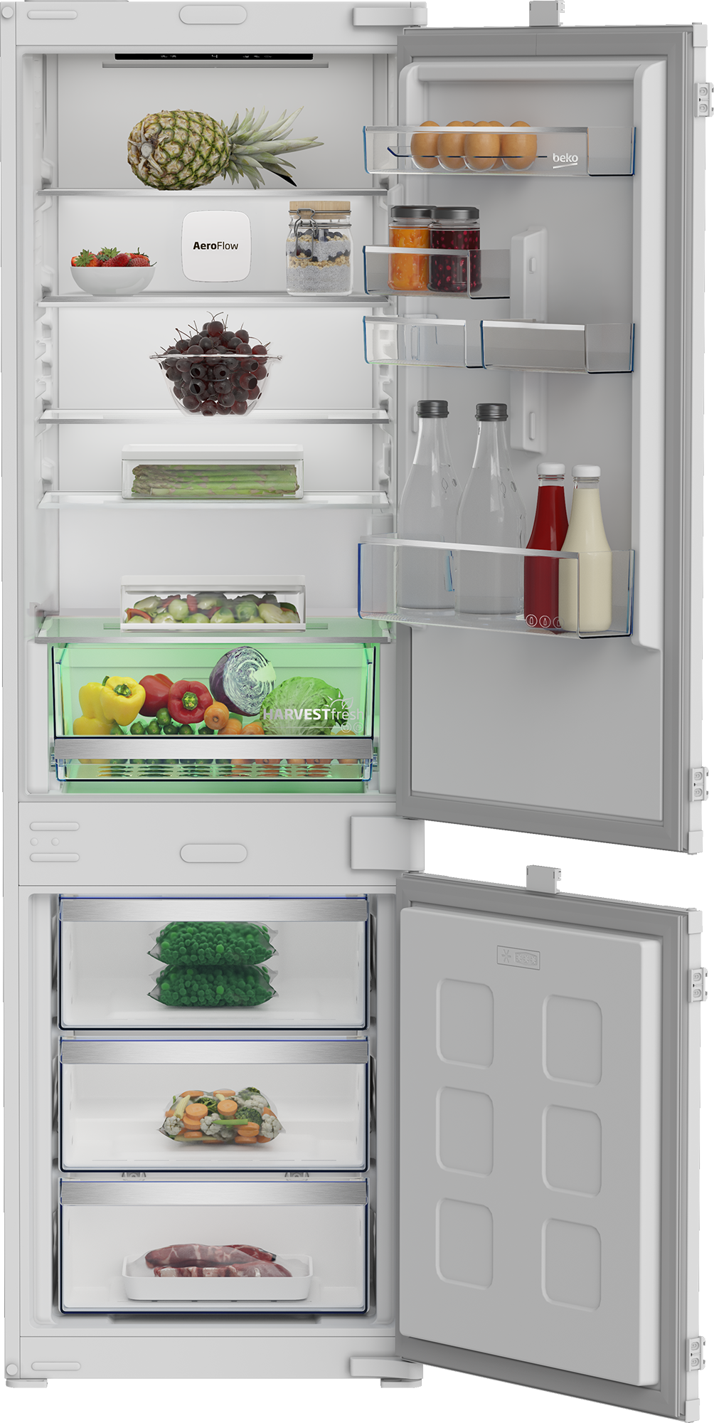 Beko B5BCNA295HS Einbau Kühl-/Gefrierkombi mit Schlepptürtechnik