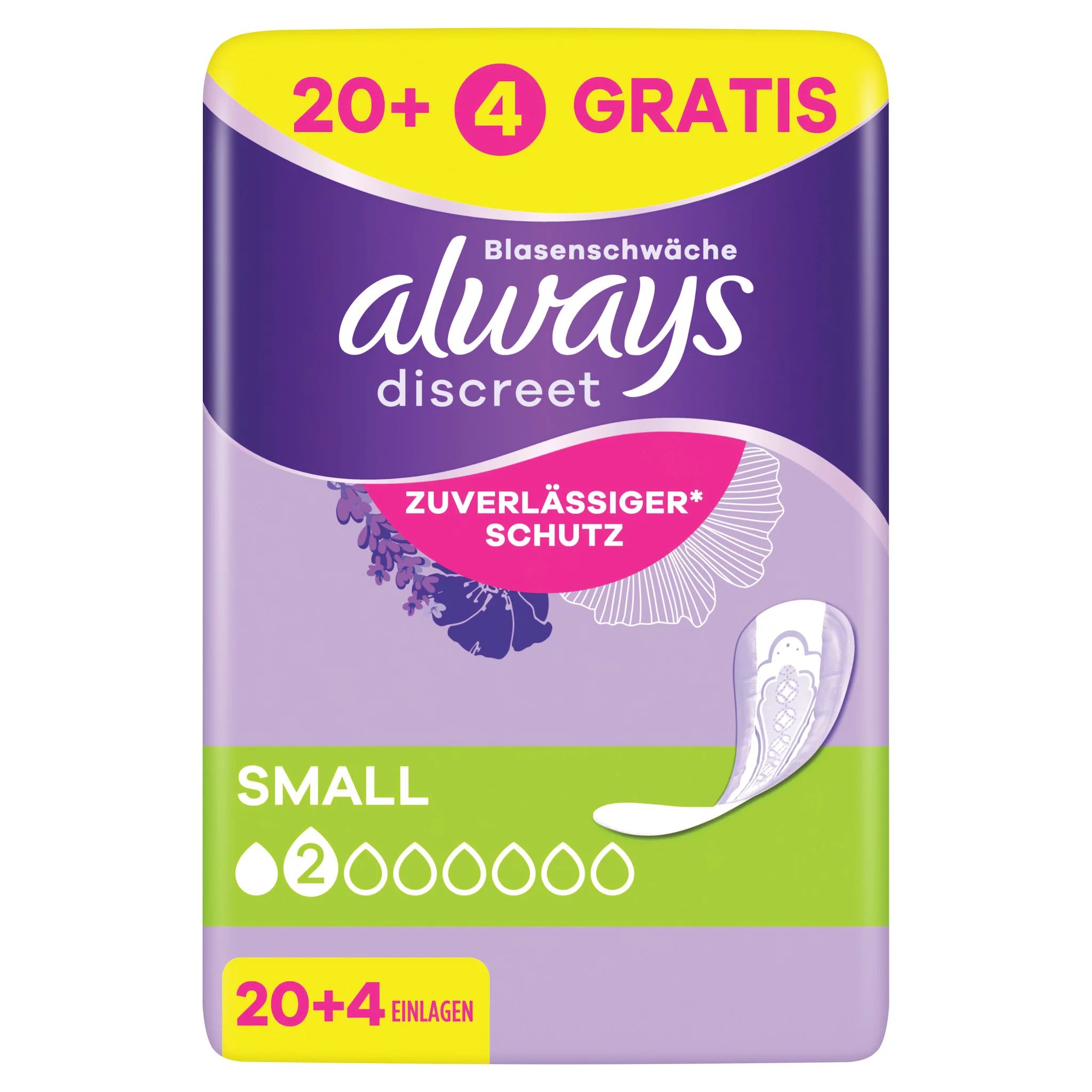 always Discreet Inkontinenz, S,  20+4 GRATIS