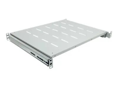 Intellinet 19" Ausziehbarer Fachboden, 1 HE, geeignet für Schränke mit 600 bis 800 mm Tiefe, Ablagefläche 350 mm Tiefe, grau - Rack - Regal - Grau, RAL 7035 - 1U - 48.3 cm (19")