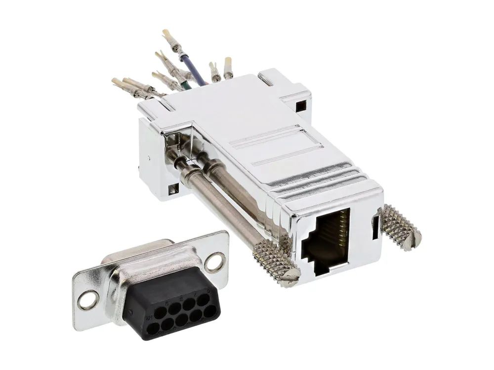 InLine Adapter - 9pol Sub D Buchse an RJ45 Buchse - metallisiert