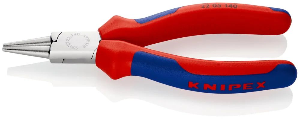 KNIPEX Rundzange mit Mehrkomponenten-Hüllen verchromt 140 mm