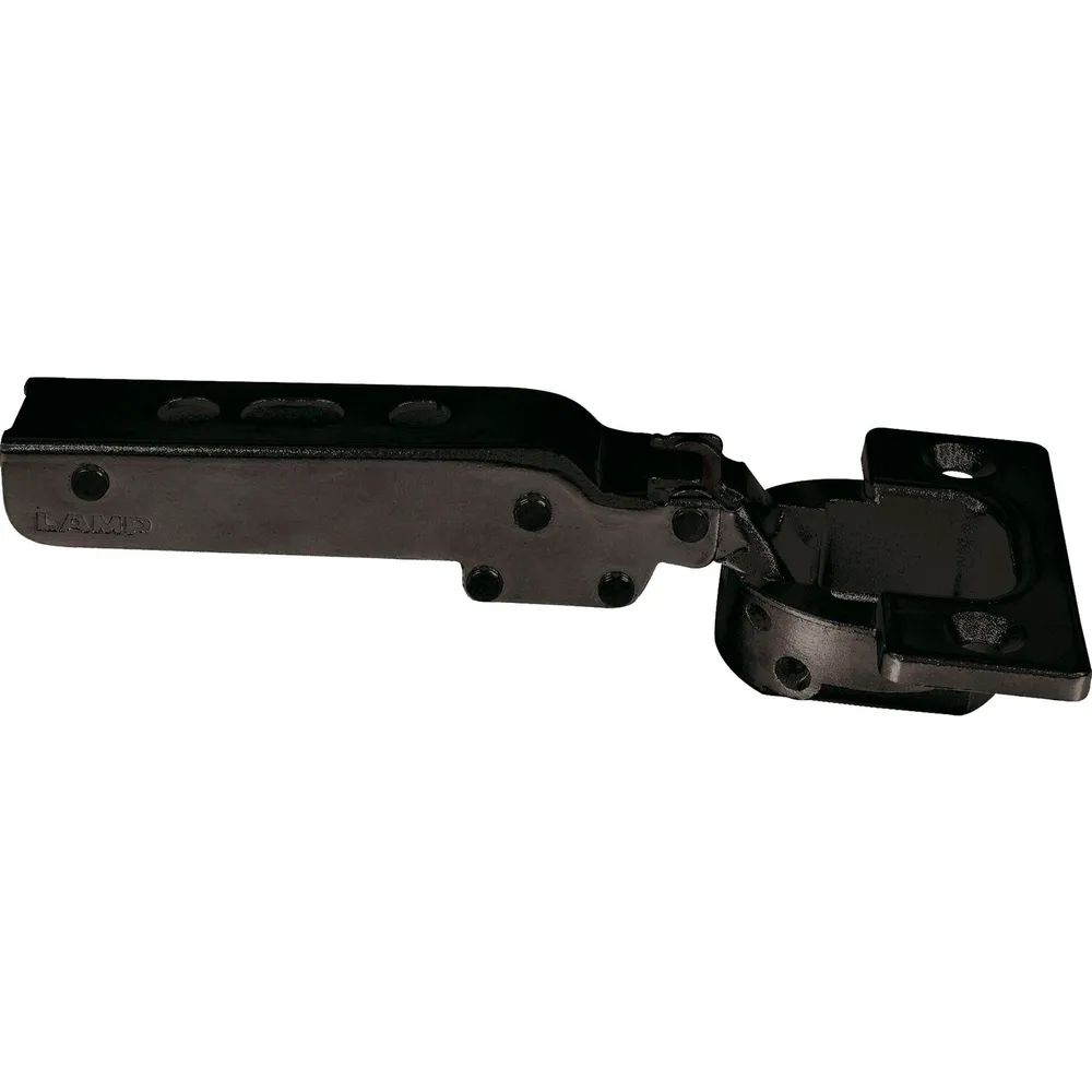 LAMP® Schwerlast Möbel Scharnier 95°, Eckanschlag, mit Feder, schwarz