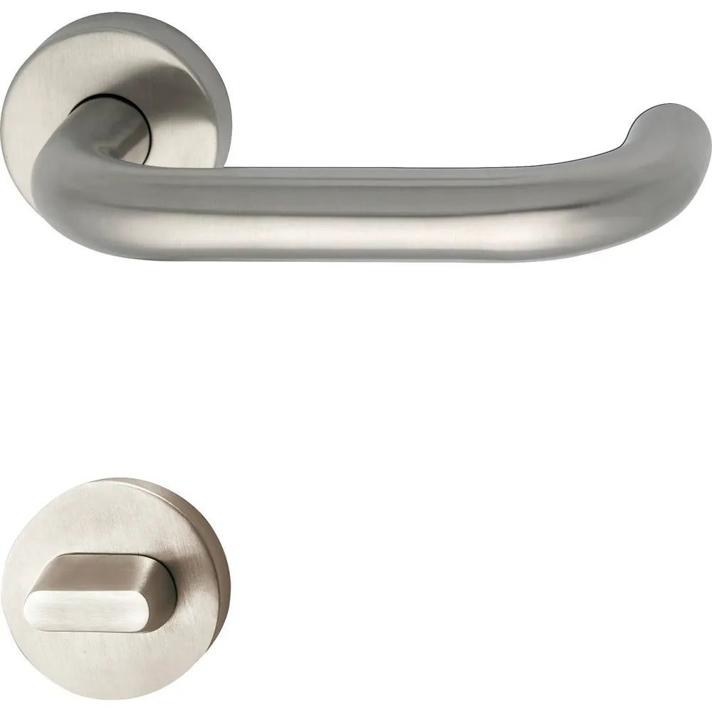 Marchesi FH-Drückergarnitur HARMONIE - auf Rosette WC, 38 - 45, Edelstahl matt
