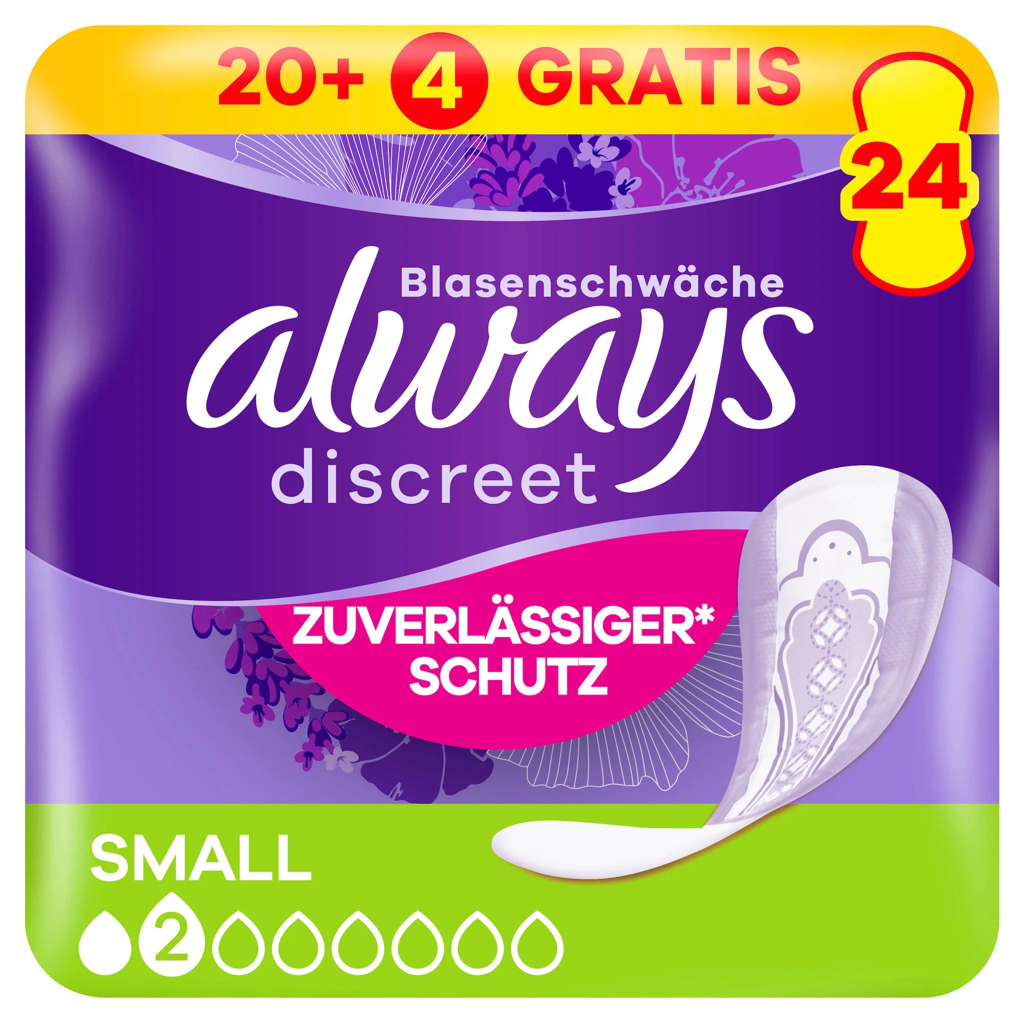 always Discreet Inkontinenz, S,  20+4 GRATIS