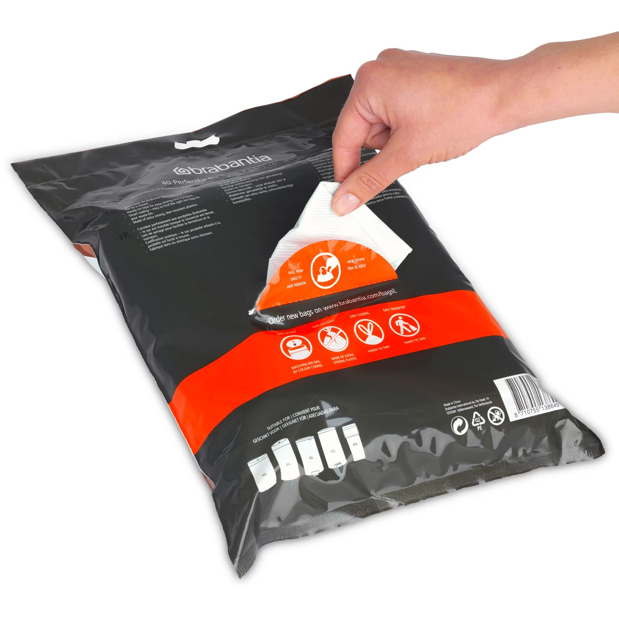 Brabantia Müllbeutel Spenderverpackung PerfectFit Beutel 40-45 L (L) 40Stk