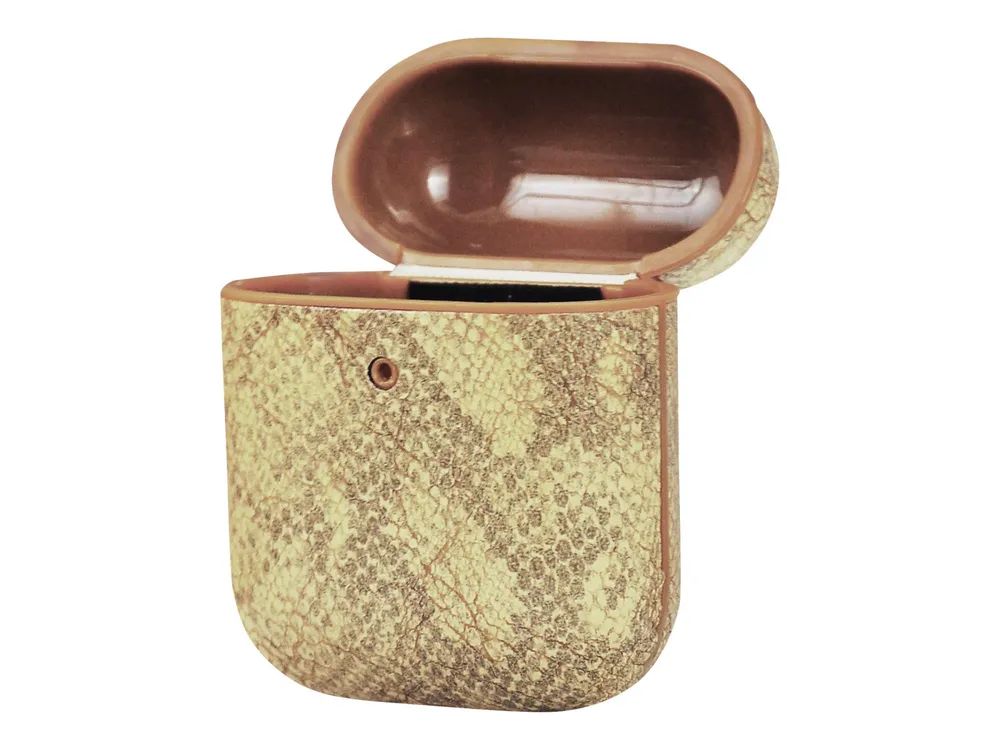TerraTec Air Box - Tasche für Kopfhöhrer - Polycarbonat - Snake Brown - für Apple AirPods (1. Generation, 2. Generation)