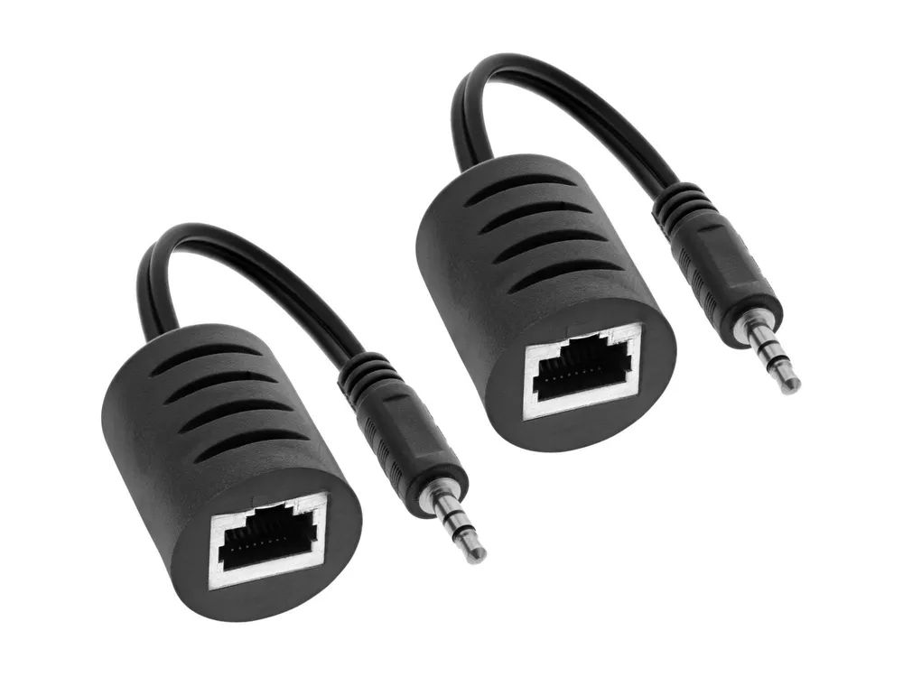 InLine Audio über RJ45 passiv - 2x Klinke 3,5mm Stecker / RJ45 Buchse - max. 50m,