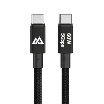 Black Rock Ladekabel, USB-C - USB-C, 60 W, 5 Gbit/s, 1,2 m, Schwarz