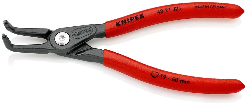 KNIPEX Präzisions-Sicherungsringzange für Innenringe in Bohrungen mit rutschhemmendem Kunststoff überzogen grau atramentiert 165 mm