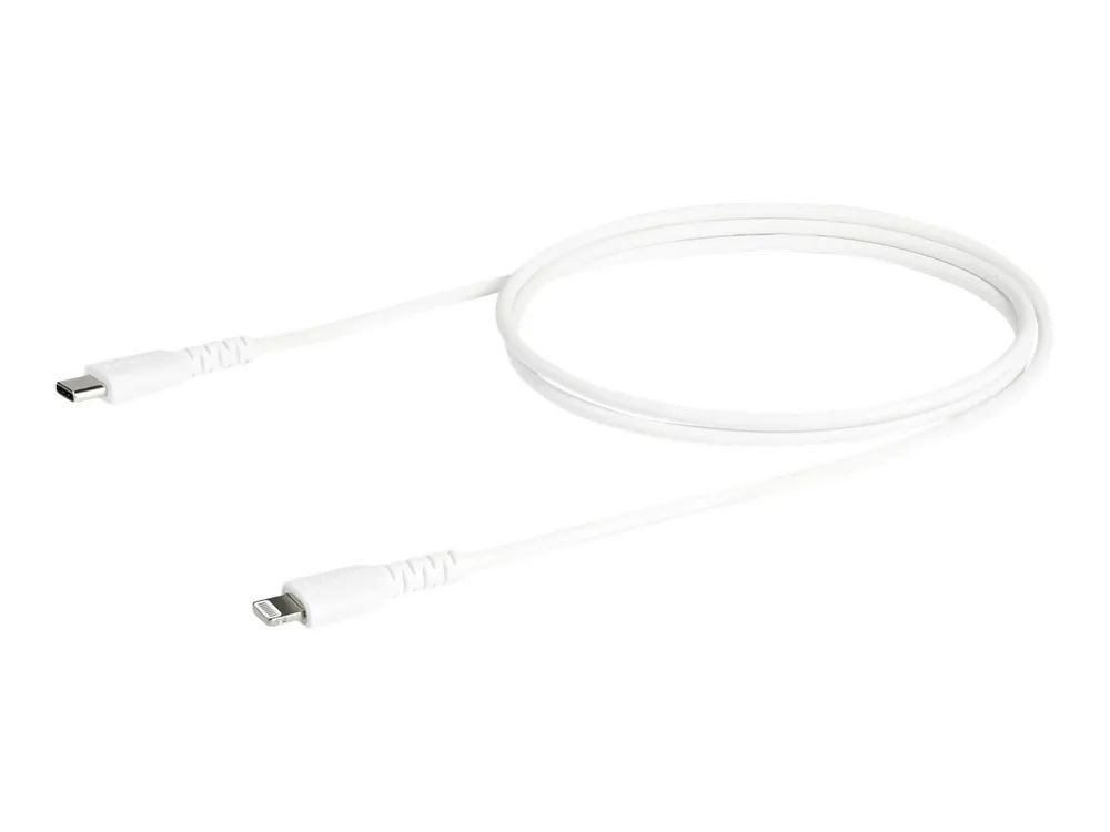 StarTech.com 1m USB-C auf Lightning-Kabel - Hochbelastbare, robuste Aramidfaser - USB Typ-C auf Lightningkabel - Lade-/Synchronisationskabel - Apple MFi-zertifiziert iPad/iPhone 12 - Weiß (RUSBCLTMM1MW)