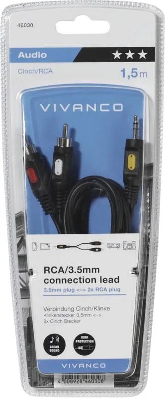 Vivanco Audiokabel Cinch-Klinke 1.5m