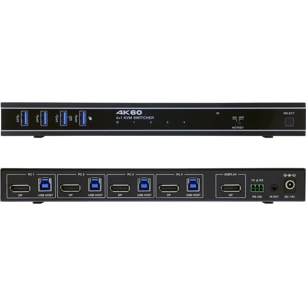 InLine KVM Switch - 4x1 - DP 4K/60Hz - USB 3.2 Hub