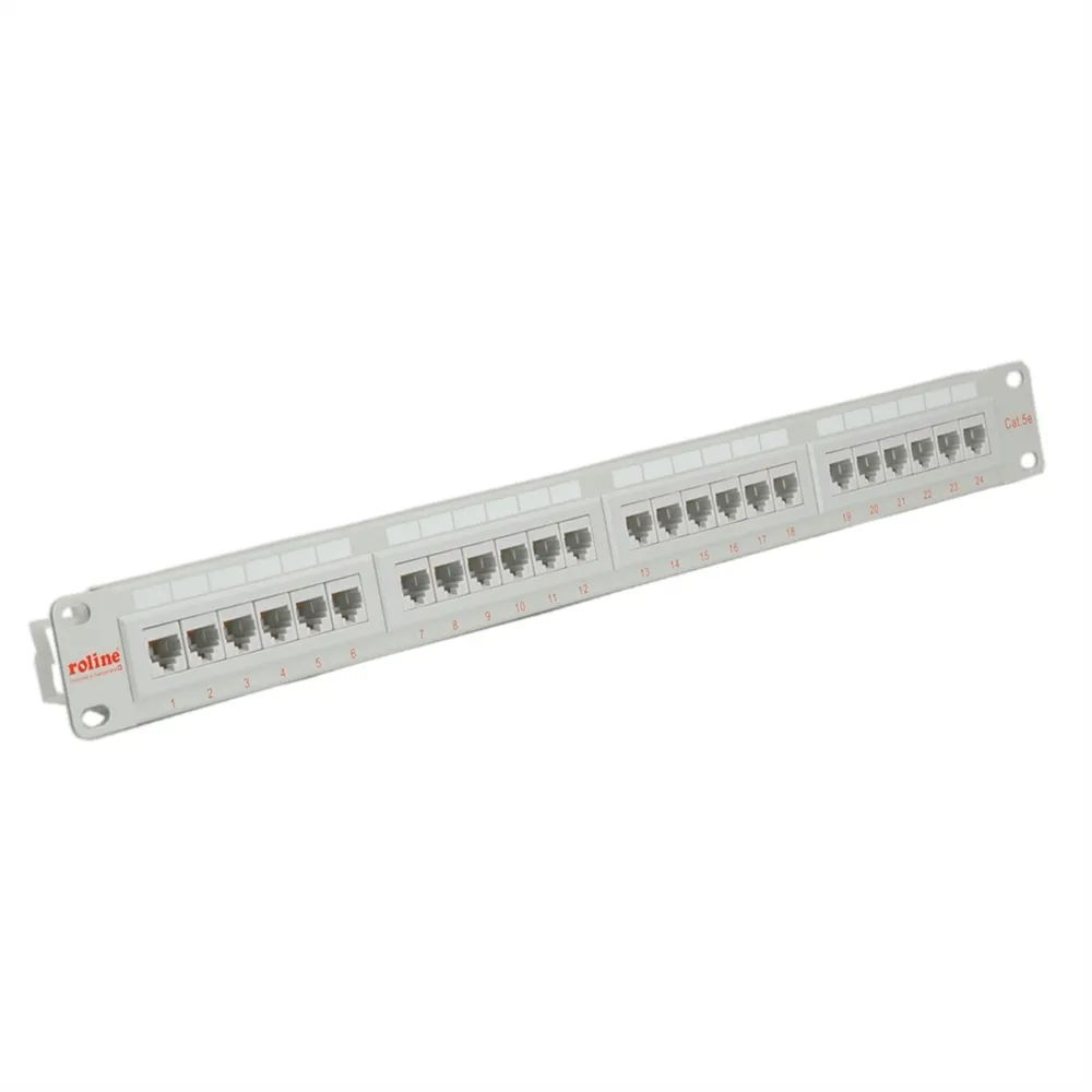 ROLINE Cat.5e (Class D) 19-Zoll-Patchpanel, 24 Ports, UTP, grau