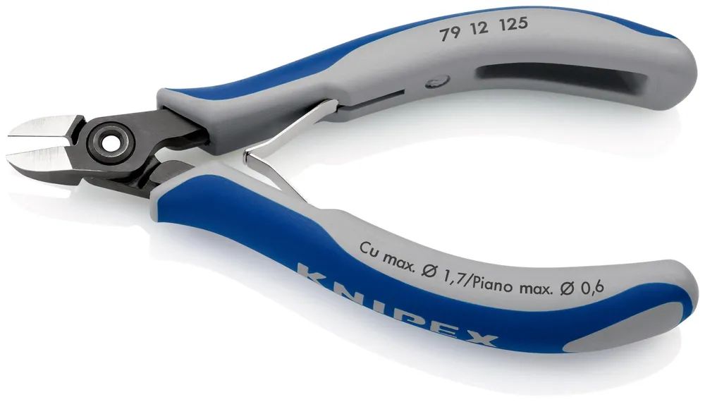 KNIPEX Präzisions-Elektronik-Seitenschneider mit Mehrkomponenten-Hüllen brüniert 125 mm