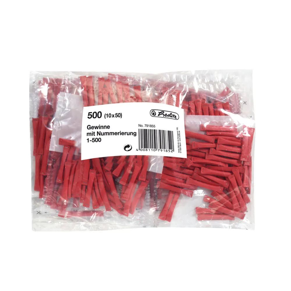 herlitz Gewinnlose 1-500 10x50 Stück geklammert