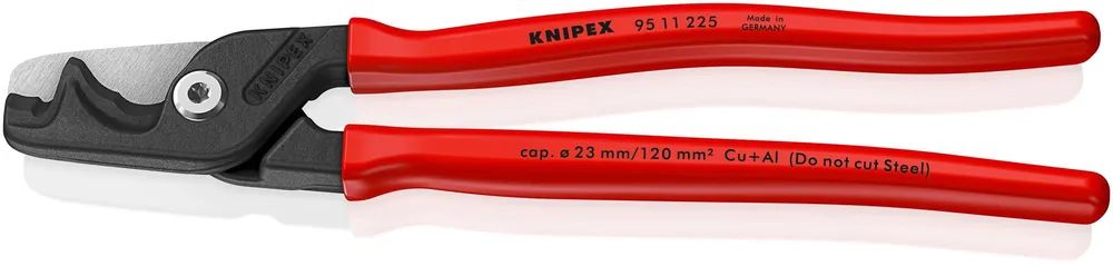 KNIPEX StepCut® XL Kabelschere mit Stufenschnitt mit Kunststoff überzogen brüniert 225 mm