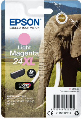 Epson 24 Tinte Elefant Single, XL, hell magenta