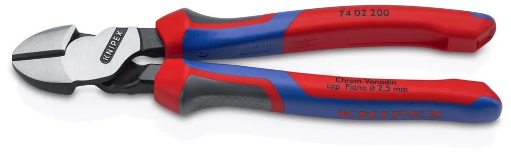KNIPEX Kraft-Seitenschneider mit Comfort-Griffen schwarz atramentiert 200 mm
