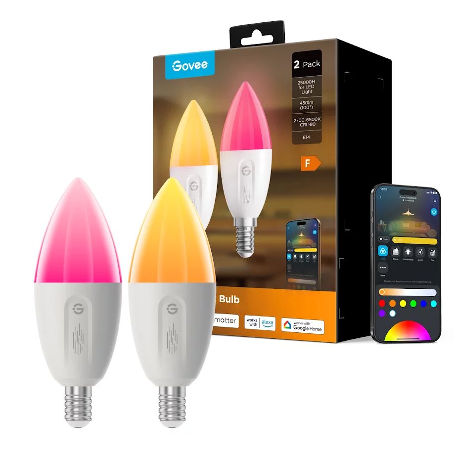 Govee RGBWW Smart LED Bulb 2Packs E14