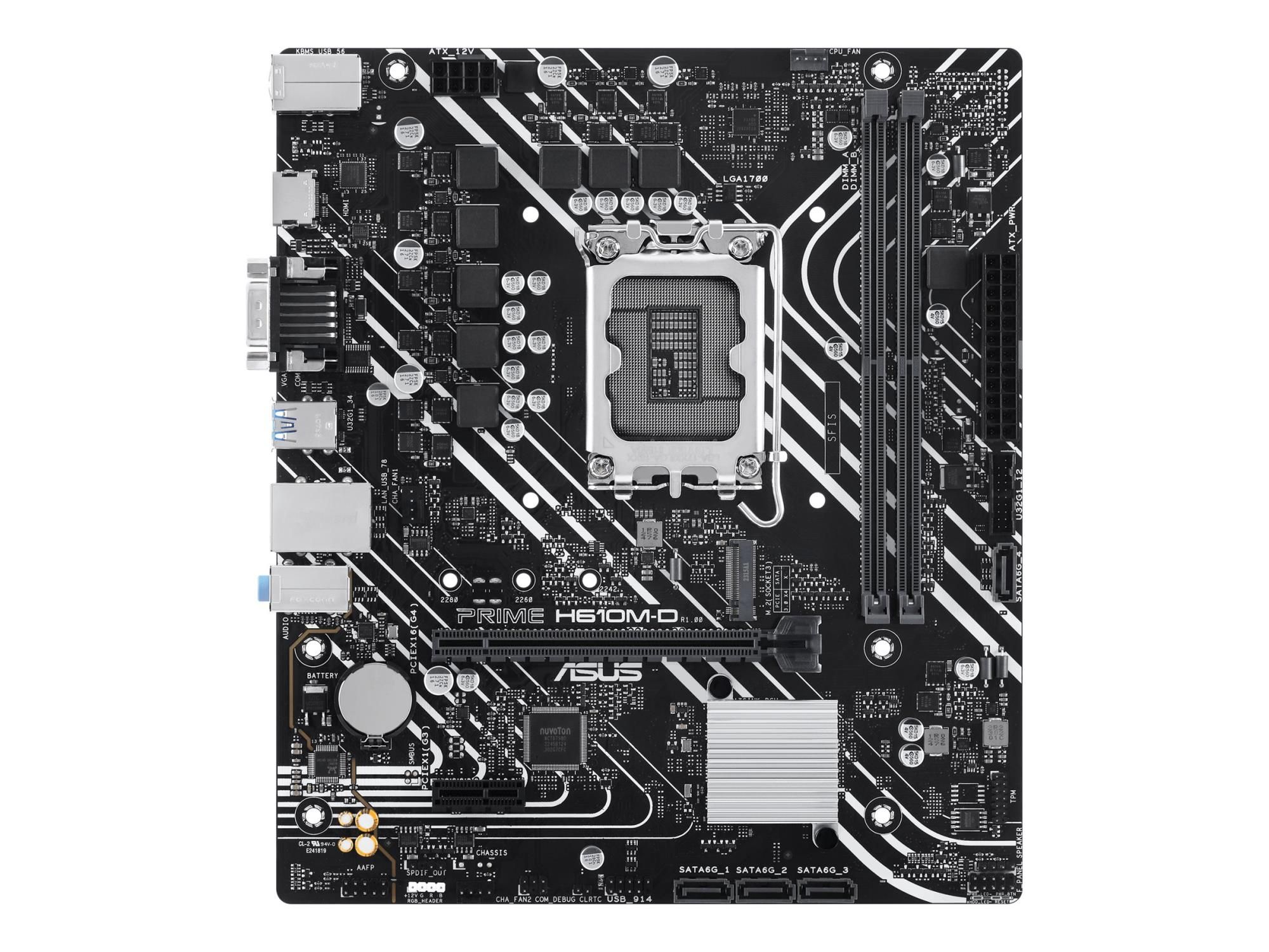 ASUS PRIME H610M-D - Motherboard - micro ATX - LGA1700-Sockel - H610 Chipsatz - USB 3.2 Gen 1 - Gigabit LAN - Onboard-Grafik (CPU erforderlich)
