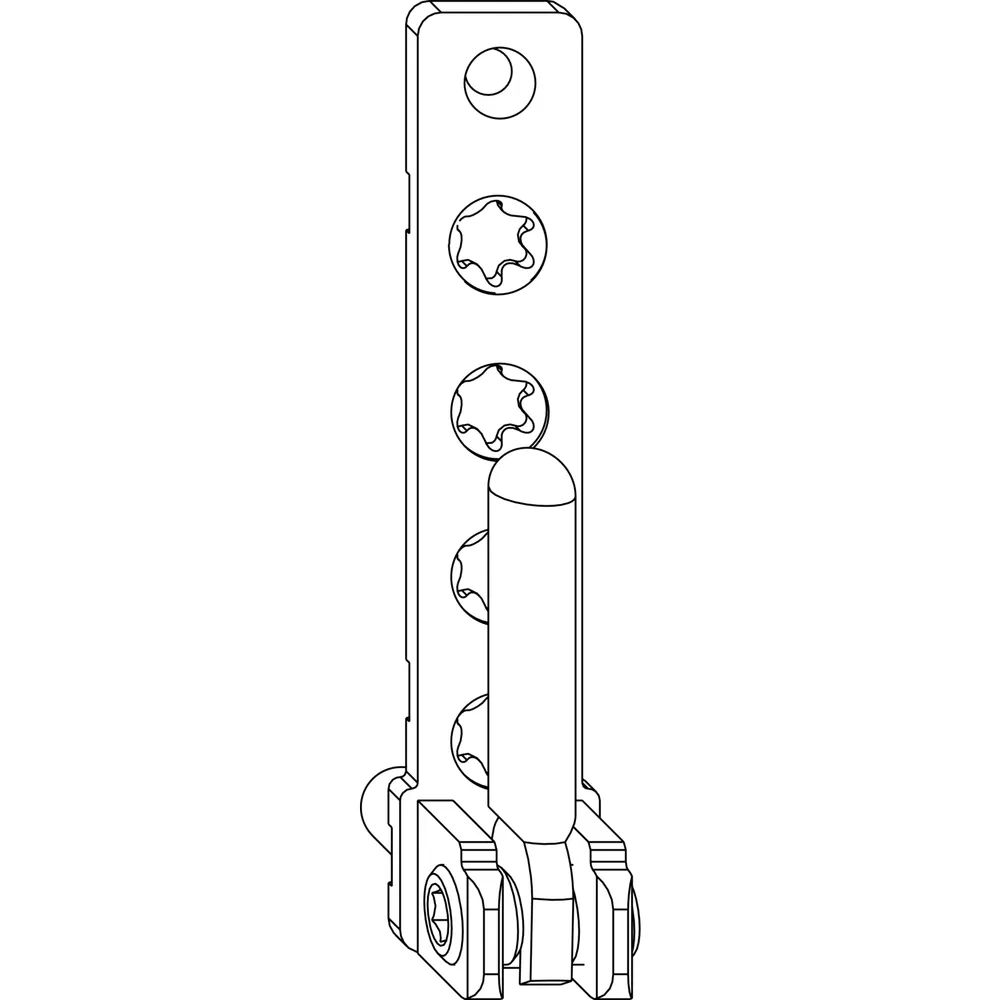 MACO Ecklager PVC, mit 7 mm Tragezapfen L=23 mm, 120 kg, silber (52484)