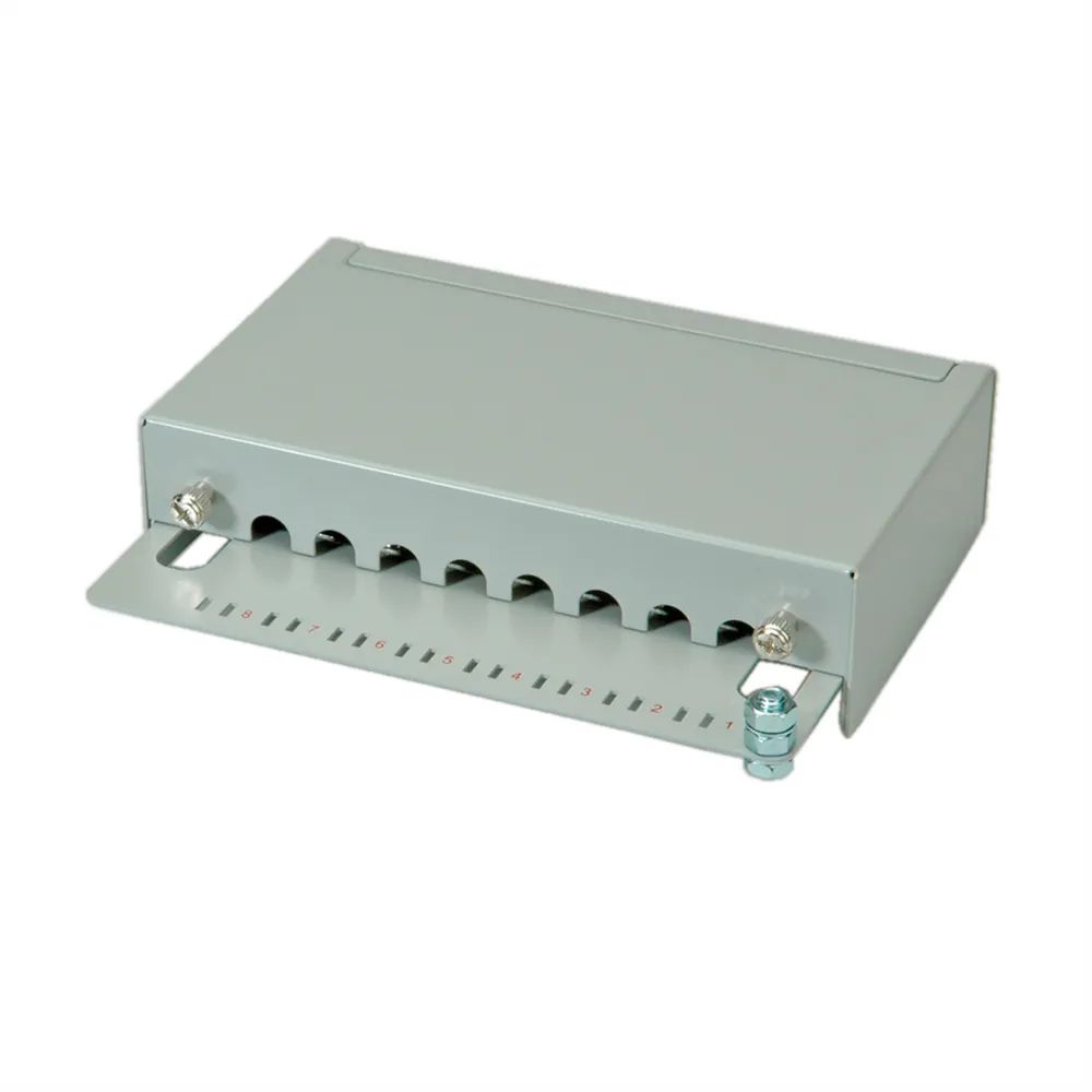 ROLINE Patchpanel, 8 Ports, Cat.5e (Class D), geschirmt, grau