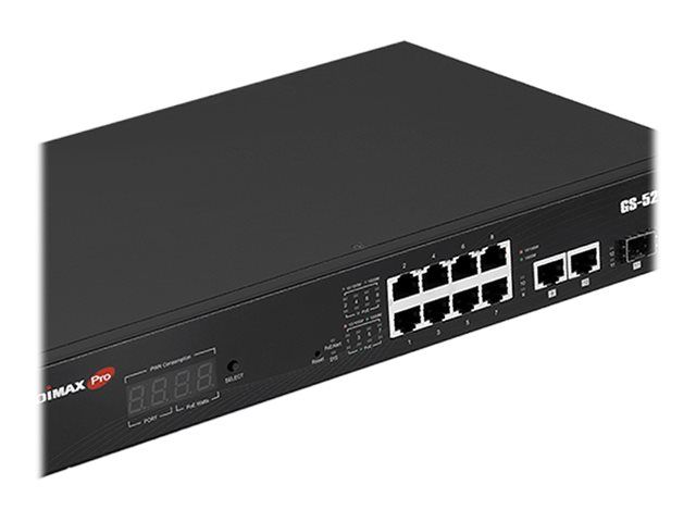 Edimax GS-5210PL - Switch - Smart - 10 x 10/100/1000 + 2 x Gigabit SFP (Uplink)