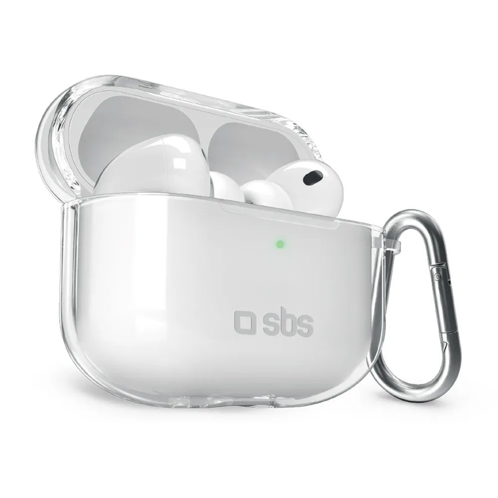 SBS TPU Schutzhülle für AirPods Pro 3 mit Metallclip, transparent
