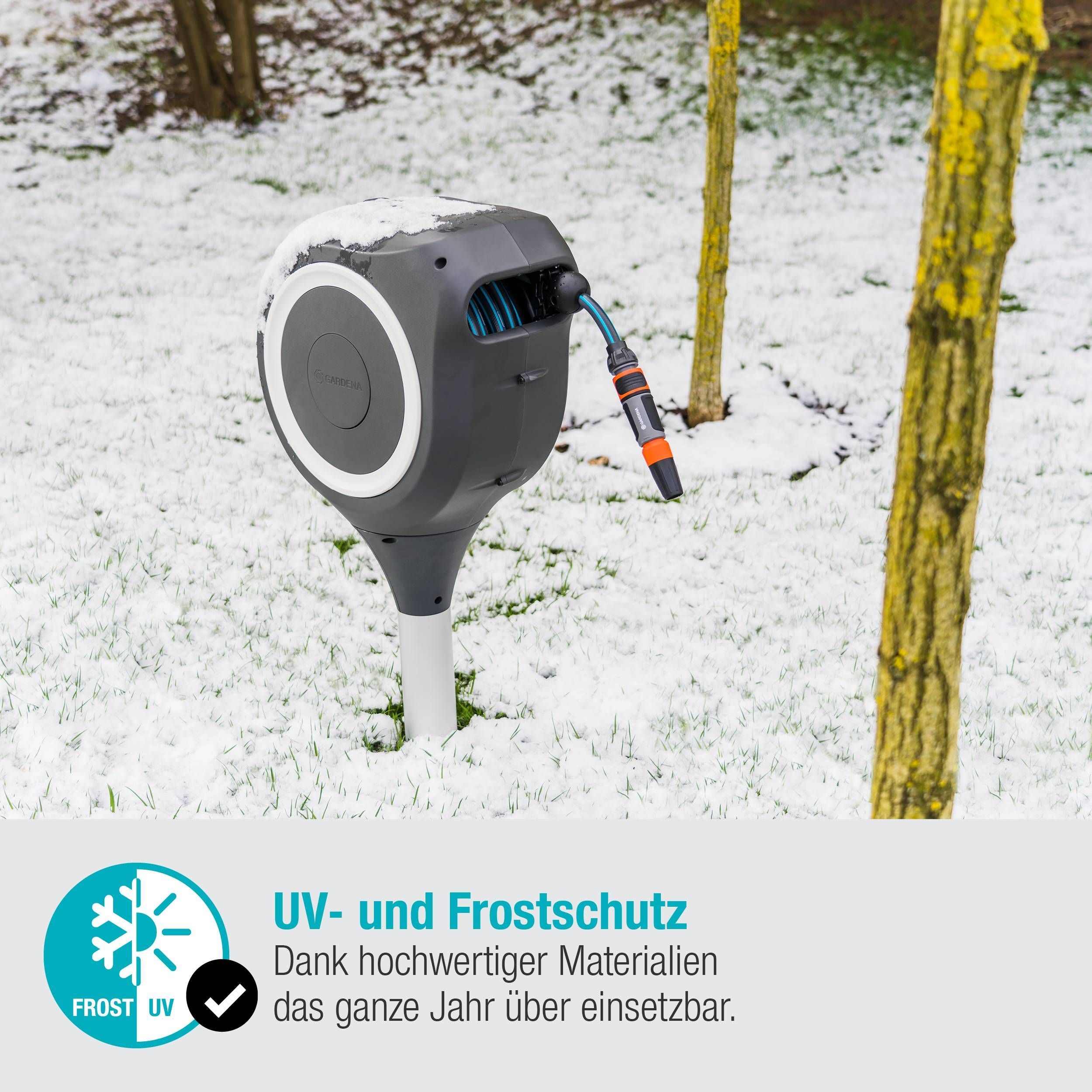 Gardena Garten-Schlauchbox RollUp S, 15 m, weiß