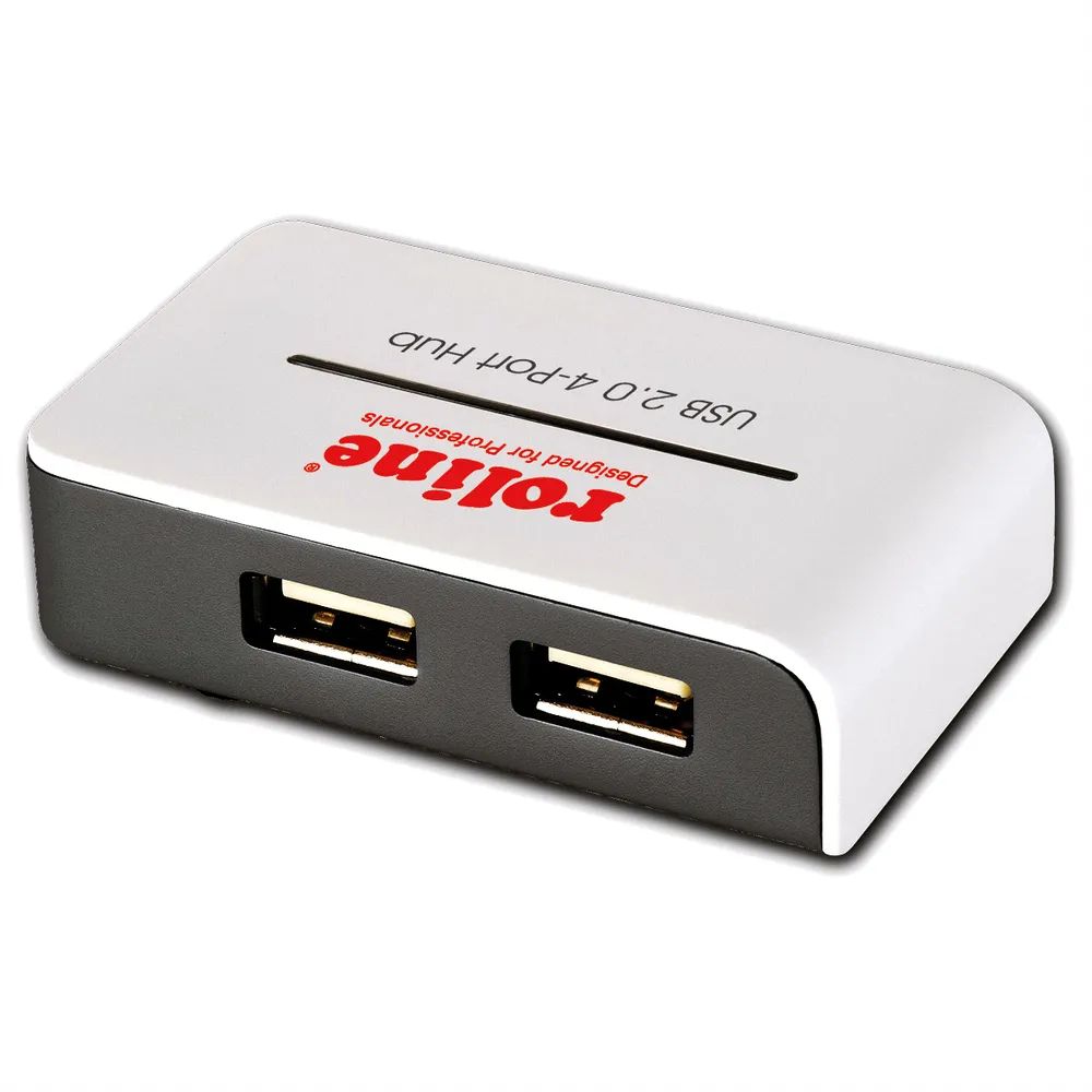 ROLINE USB 2.0 Hub "Black and White", 4 Ports, mit Netzteil