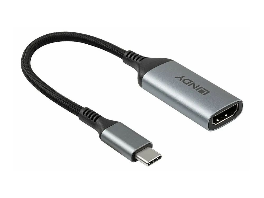 Lindy Videoadapter - USB-C männlich zu HDMI weiblich - 15 cm - Grau - 4K60Hz (7680 x 4320)