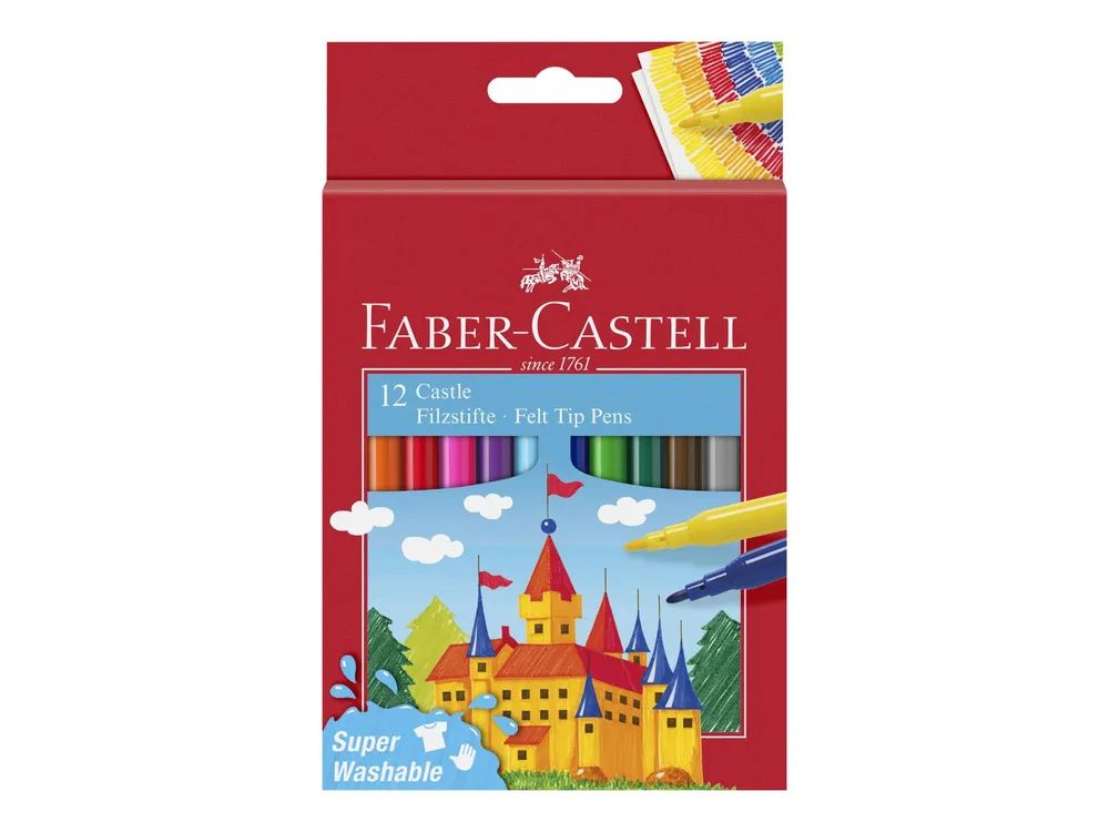 FABER-CASTELL CASTLE - Filzstift - verschiedene Farben (Packung mit 12)