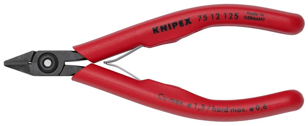 KNIPEX Elektronik-Seitenschneider mit Kunststoff-Hüllen brüniert 125 mm