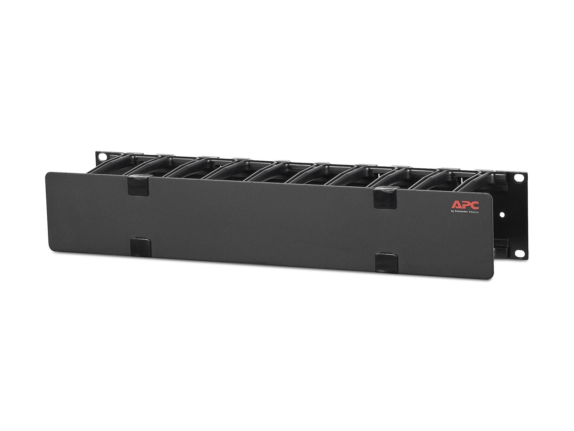 APC Horizontal Cable Manager Single-Sided with Cover - Rack - Kabelführungssatz - Schwarz - 2U - 48.3 cm (19")