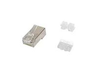 Equip Cat.6A RJ45 Geschirmter Stecker - 100 Stück pro Packung - RJ-45 - Satinierter Stahl - Transparent - Männlich - Gerade - Cat6a - Gold