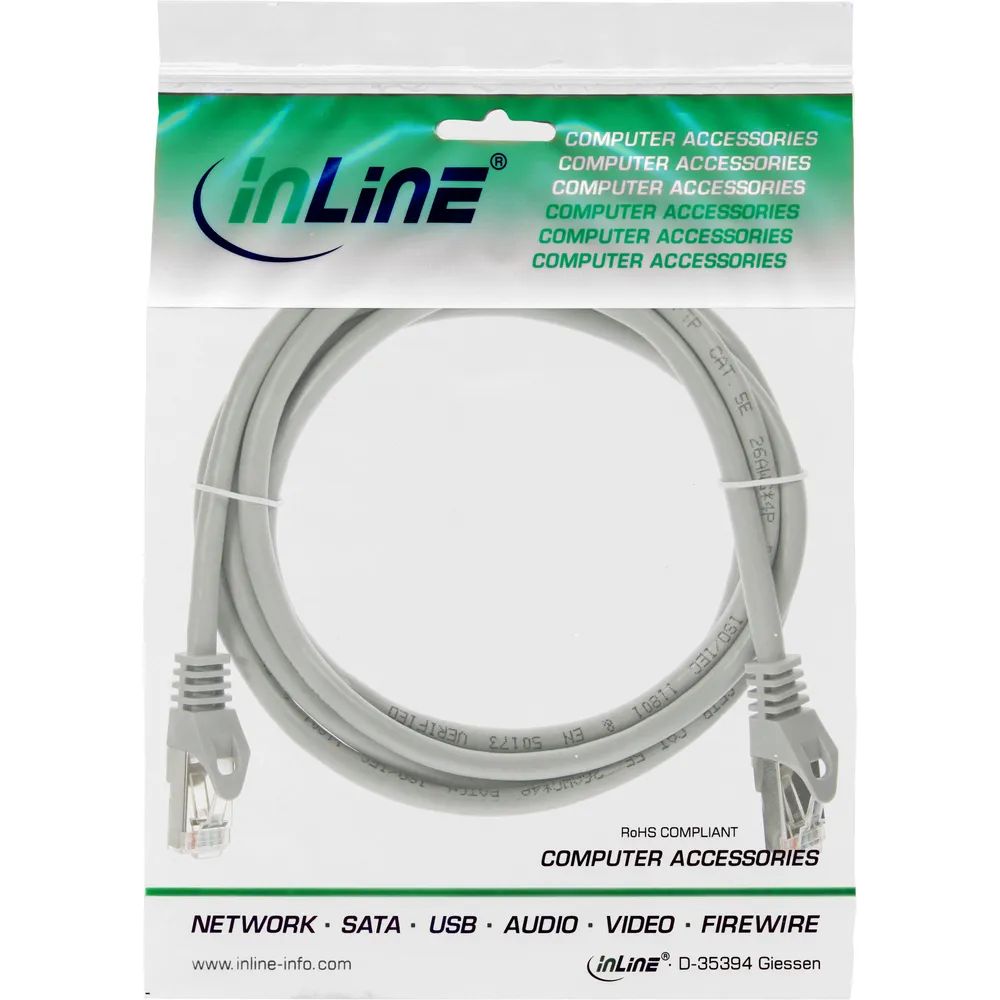 InLine Patchkabel - F/UTP - Cat.5e - grau - 0,5m