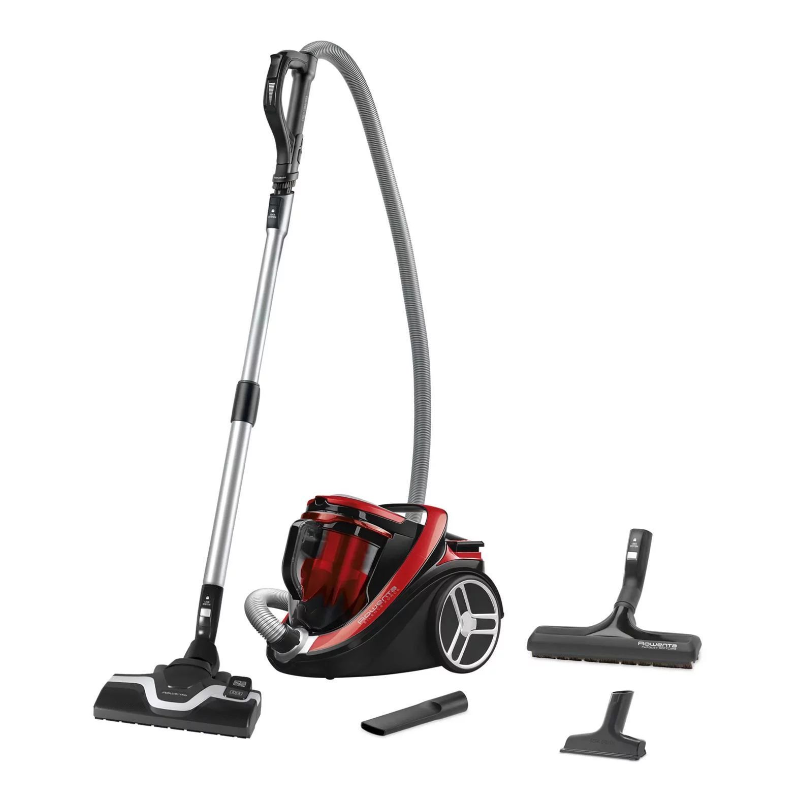 Rowenta RO7649 Zyklon-Staubsauger, Silence Force Cyclonic Home & Car - Schwarz/Rot