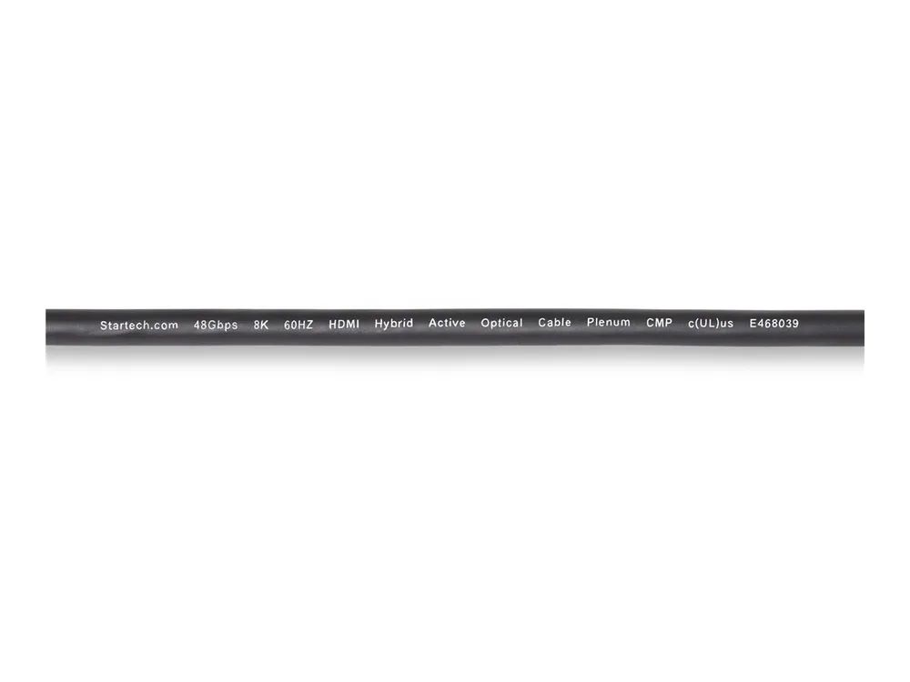 StarTech.com 15,2m Aktives Optisches HDMI Kabel(AOC), CMP, 8K HDMI 2.1 - Ultra High Speed - HDMI-Kabel - HDMI männlich zu HDMI männlich - 15.2 m - Hybrid Kupfer/Kohlefaser - Schwarz - Active Optical Cable (AOC)