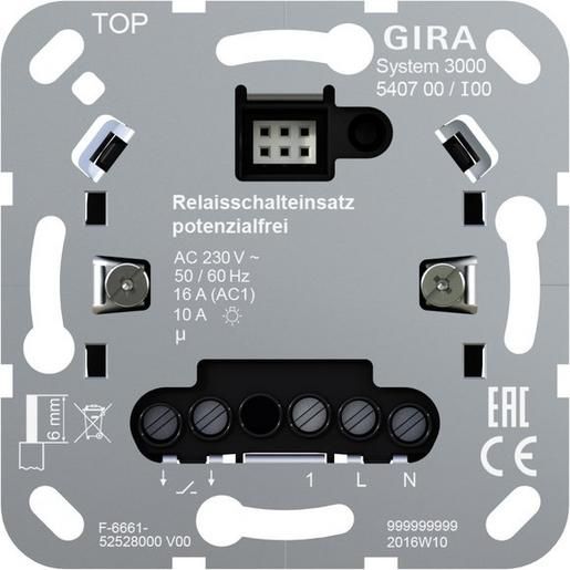 Gira S3000 RELAISSCH.EINS.POT.FREI / GIRA 540700 NON-DESIGN UP 540700
