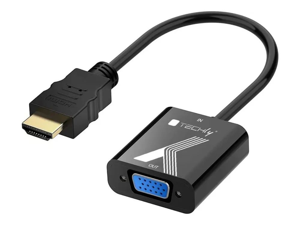 Techly Videoadapter - HDMI männlich zu 15 pin VGA weiblich - Schwarz - 1920 x 1200 (WUXGA)