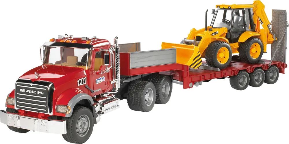 Bruder MACK Granite Low loader and JCB 4CX - 3 Jahr(e) - ABS Synthetik - Mehrfarbig