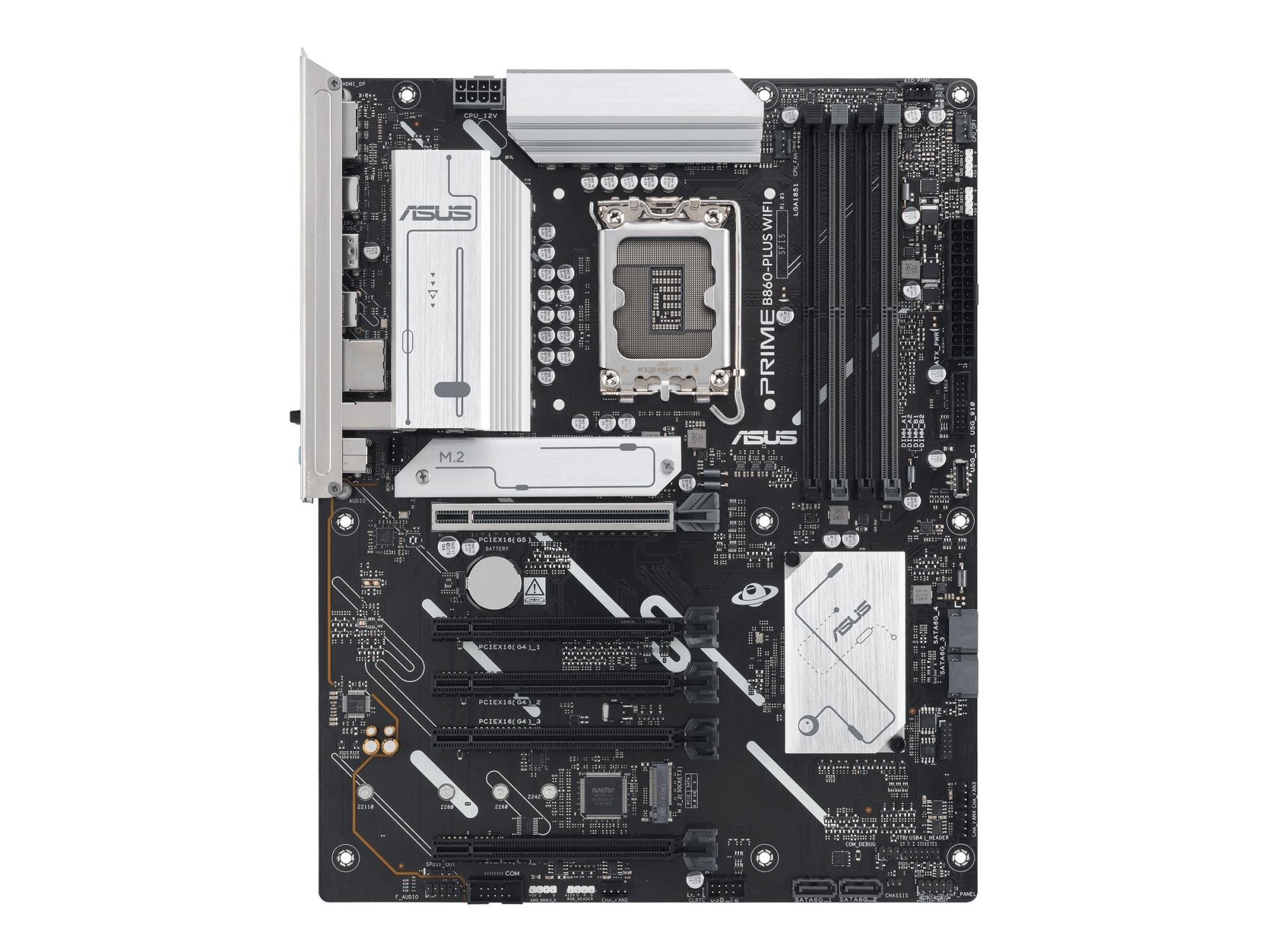 ASUS PRIME B860-PLUS WIFI - Motherboard - ATX - LGA1851-Sockel - B860 Chipsatz - USB-C 3.2 Gen 2x2, USB 3.2 Gen 2, USB 3.2 Gen 1, USB-C 3.2 Gen 1 - 2.5 Gigabit LAN, Bluetooth, Wi-Fi 6E - Onboard-Grafik (CPU erforderlich)